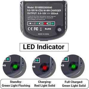 <span class=keywords><strong>Chargeur</strong></span> de remplacement 90556254-01 Compatible avec la <span class=keywords><strong>batterie</strong></span> <span class=keywords><strong>Black</strong></span> & <span class=keywords><strong>Decker</strong></span> 9.6V 12V 14.4V <span class=keywords><strong>18V</strong></span> Nicad Nimh HPB18-OPE HPB18 HPB14 HPB12 - Product Image 3