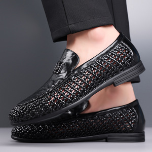 รองเท้าโลฟเฟอร์หนังทอระบายอากาศสำหรับผู้ชาย สวมใส่สบาย แบบทางการ พื้นยางส้นเตี้ย - Product Image 3