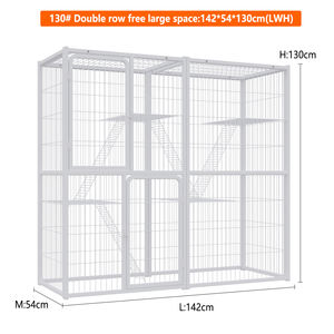 قفص فيلا للقطط قابل للتخصيص متعدد المستويات مع تصميم أنابيب حديدية سميكة مربعة، حظيرة قطط بسيطة قابلة للطي - Product Image 6