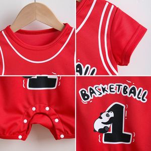 Combinaison unisexe 2026 pour bébé, barboteuse d'été, uniforme de sport de basketball pour enfants, séchage rapide, imprimée - Product Image 3