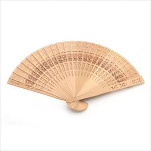 Held Fan Carved Bamboo Custom Wooden Folding Hand Fans for <b>Wedding</b> - Product Image 2