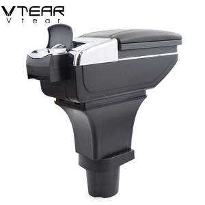 Vtear Pour Ford Ka + <span class=keywords><strong>Plus</strong></span> Accoudoir cuir magasin central de stockage boîte fil rouge voiture-style intérieur ABS accoudoir accessoires 15-19 - Product Image 4