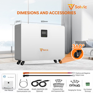 แบตเตอรี่โซลาร์เคลื่อนที่ Solvic No Installation 16kWh 51.2V 314Ah พร้อมล้อ  ระบบสำรองไฟบ้านแบบ DIY ง่ายต่อการติดตั้ง - Product Image 2