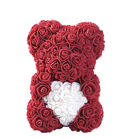 Ours en peluche en mousse PE Rose Ours pour cadeau de Noël Rose Ours Cadeau avec Rose Ours Cadeau de Saint Valentin
