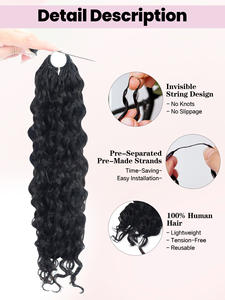 Extensiones de Cabello Humano con Punta Ondulada FH Water Wave, 100g, 100% Cabello Humano Virgen Brasileño, Venta al Por Mayor - Product Image 4