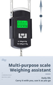 Báscula Digital Portátil para Equipaje, 50 kg, Negra, con Pantalla Digital y Gancho, Mini, Venta al Por Mayor - Product Image 3