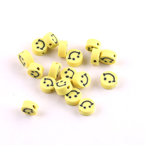 Cuentas de arcilla polimérica con cara sonriente, redondas de 6mm, accesorios para hacer joyas DIY, materiales para pulseras y collares - Product Image 5