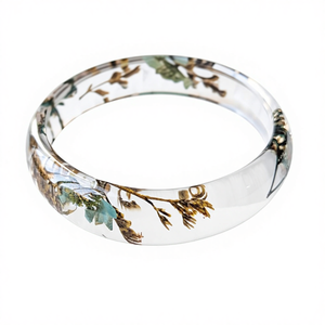 Brazaletes de Resina Pulida Hechos a Mano Tradicionales y Ecológicos, Joyería de Moda Elegante para Mujer, Forma Personalizada, Colores a Medida - Product Image 1