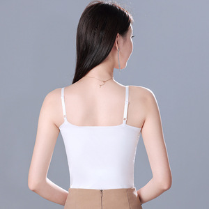 Women's Mesh Panel Camisole Sleeveless High Elasticity Breathable Inner Top Solid Color Polyester Backless Base Layer - Product Image 3