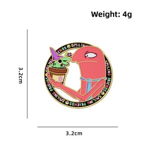Pin de solapa esmaltado de recuerdo, colorido, de dibujos animados, con diseño de personaje Kawaii sonriente, de los amigos <span class=keywords><strong>Alan</strong></span> y Glep, para fans - Product Image 4