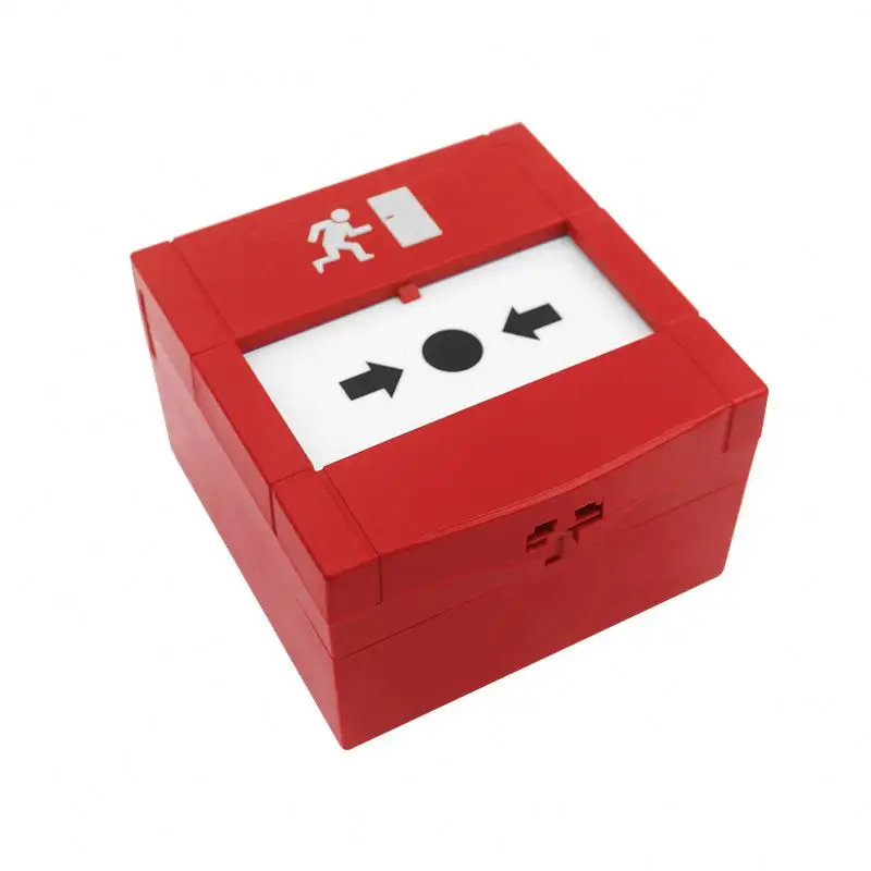 Çift anahtarları sıfırlanabilir adresli sıfırlama anahtarı kırmızı acil yangın alarmı manuel çağrı noktası kapaklı çıkış düğmesi