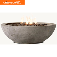 Cheminée extérieure en béton armé de haute qualité de table de feu ronde extérieure de style chaud pour la décoration de chauffage