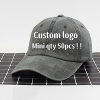 Gorra de Béisbol Versátil con Visera para Otoño/Invierno 2555, con Logotipo Personalizado Impreso, Estilo Urbano, de Mezclilla Lavada y Desgastada