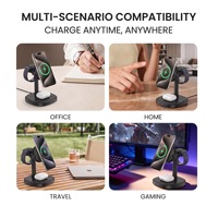 Pengisi Daya Nirkabel Magnetik Multifungsi 3-in-1 15W, Kipas Pendingin Semikonduktor TEC, Dudukan Pengisian Cepat 25W untuk iPhone