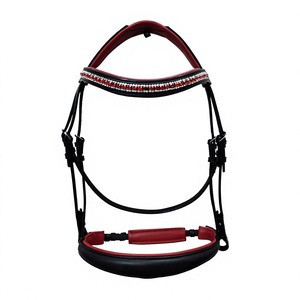 บังเหียนขี่ม้าหนังบุเจลนุ่มสบายและทนทาน บังเหียนม้าหนังคุณภาพสูง - Product Image 1