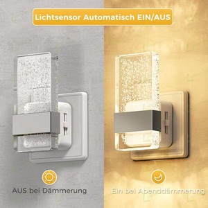 LOHAS Acrylic LED Nitelights Bubble Style <strong>DCH2</strong> Nightlight Dusk Dawn Sensor Wall Plug LED Night Lights for Bedroom Bathroom - Product Image 3