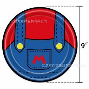 Ensemble de fournitures de fête jetables pour enfants, thème <span class=keywords><strong>Mario</strong></span> <span class=keywords><strong>Party</strong></span>, assiettes en papier, gobelets en papier, serviettes, nappe - Product Image 5
