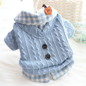 Pull pour chien rose à carreaux, doublé polaire, manteau d'hiver et d'automne, vêtements pour petits animaux - Product Image 2