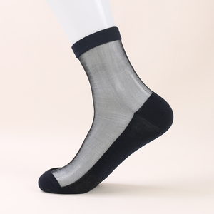 Transparent Summer Breathable Crystal Crew Gay Mens <strong>Sheer</strong> Silk <strong>Socks</strong> for Men - Product Image 3
