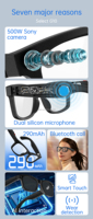 Gafas de Sol con Cámara IA S2 MAX, Fotografía de Alta Definición, Traducción en Tiempo Real, Grabación de Audio, Protección UV, Gafas Inteligentes