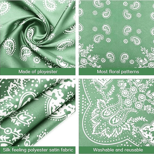 Nuevo Pañuelo Bandana de Seda Satinada de Alta Calidad Hecho a Medida, con Estampado Floral, Cuadrado, para Todas las Temporadas, para Mujer - Product Image 3