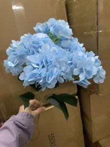 高品质丝绸5头绣球花花束人造绣球花婚礼装饰花绣球花婚礼装饰 - Product Image 4