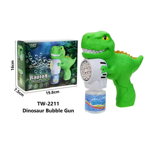 OEM venta de niños de verano al aire libre dinosaurio pistola de burbujas máquina juguetes totalmente automático ametralladora de burbujas conjunto para juegos de burbujas de fiesta - Product Image 3