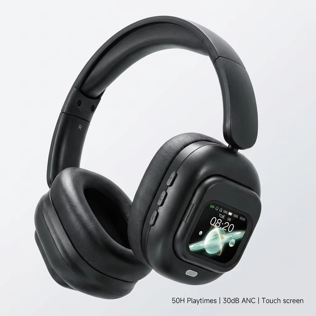 Wireless Headphones with Removable Magnetic Touch Screen BT 5.4 Over Ear Headset Stereo Gaming Earphones HD Mic