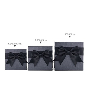 Custom Logo Ribbon Bow Jewelry <b>Box</b> Simple Modern Style Rectangle Paper Case for <b>Earrings</b> Necklaces Organizing Storage - Product Image 5
