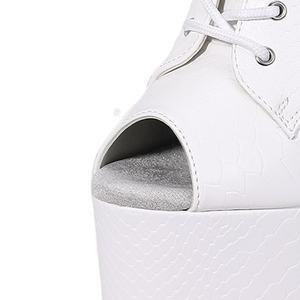 Nouvelles femmes talons hauts pôle danse chaussures bride à la cheville bottes avec <span class=keywords><strong>strass</strong></span> luxe rond Peep Toe brillant pompes plate-forme talons - Product Image 3