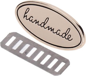Sets Oval Shape Alloy Handmade Tags Light Gold Metal Tags For Crafts Hardware Clothing Jeans <b>Shoes</b> Bags Home <b>Decor</b> Jewelry - Product Image 6