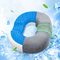 Coussin de siège en gel rafraîchissant avec creux de soulagement du coccyx, oreiller annulaire en mousse à mémoire de forme pour les douleurs hémorroïdaires et du coccyx dues à une assise prolongée