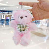 Pince à cheveux créative en forme de dessin animé, poupée en peluche ours Teddy, breloque de sac mignonne en forme d'ours