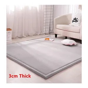 Comfortable Children Carpet Coral Velvet Bedroom Anti Fatigue Mat 30mm Thick Non-slip Tatami Mat