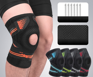 Verstelbare Hoge Kwaliteit Elastische Compressie Kniebrace Ondersteuning Met Side Stabilisatoren - Product Image 6