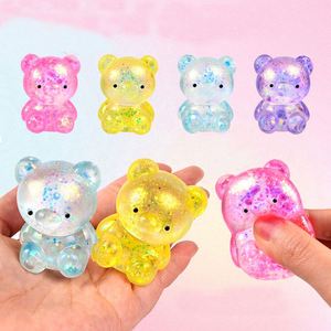 Adorable y Creativo Oso de Malta Transparente Aurora de 4.7cm, Juguete Blandito de TPR, Regalo Antiestrés para Niños y Adultos, para Relajarse - Product Image 1