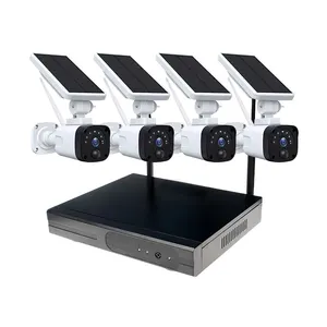 Solar Wifi Camera Outdoor Wireless Security Camera System Wifi 4CH Set Includes Base Station 4 Solar Camera