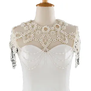 YouLaPan VG09 Красивая женская блузка для торжественных случаев и вечеринок с жемчужными бусинами Свадебный Болеро шаль для свадебного платья невесты
