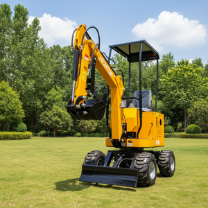 Productos Más Vendidos, Mini Excavadora de 1 Tonelada con Ruedas, Flexible, Apta para Carreteras, Pequeña Excavadora para Jardín y Granja - Product Image 4