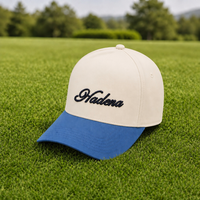 Casquette de baseball classique structurée à 5 panneaux, bicolore, brodée, à visière incurvée, de haute qualité, avec logo personnalisé, pour le sport