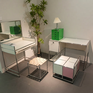 Modern Durable Light Luxury Eco-Friendly <b>Adjustable</b> Customised Color Professional Stainless Steel Modular Dresser Cabinet <b>Table</b> - Product Image 1