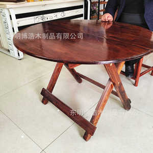 Solid Wood <b>Folding</b> <b>Table</b> Pine Outdoor Use Rustic Style Customizable Size Shandong Origin BH 117 - Product Image 1