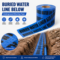Ruban de signalisation pour les installations souterraines, ruban de marquage de pipeline en PE durable, adapté à la protection du gaz et de l'eau, 300 m, certifié ISO