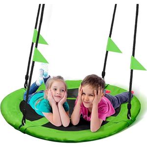 Ensemble de balançoire pour enfants en métal robuste balançoire d'arbre extérieure ronde pour jardin d'arrière-cour maternelle aéroport Playhouse-Factory Direct - Product Image 1
