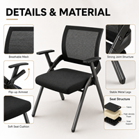 Chaise de formation pliable moderne en tissu maillé avec tablette d'écriture rabattable pour bureau, conférence, salle de classe, séminaire
