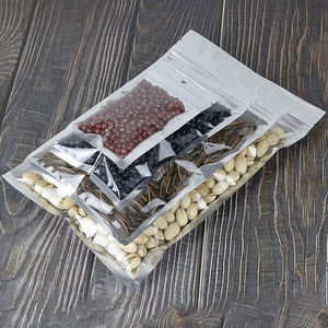 Resealable 사용자 정의 로고 100g 200g 알루미늄 호일 가방 식품 포장 한쪽 투명 알루미늄 호일 가방 - Product Image 2