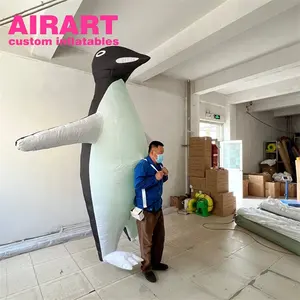 Disfraz inflable gigante para adultos, disfraz de pingüino inflable