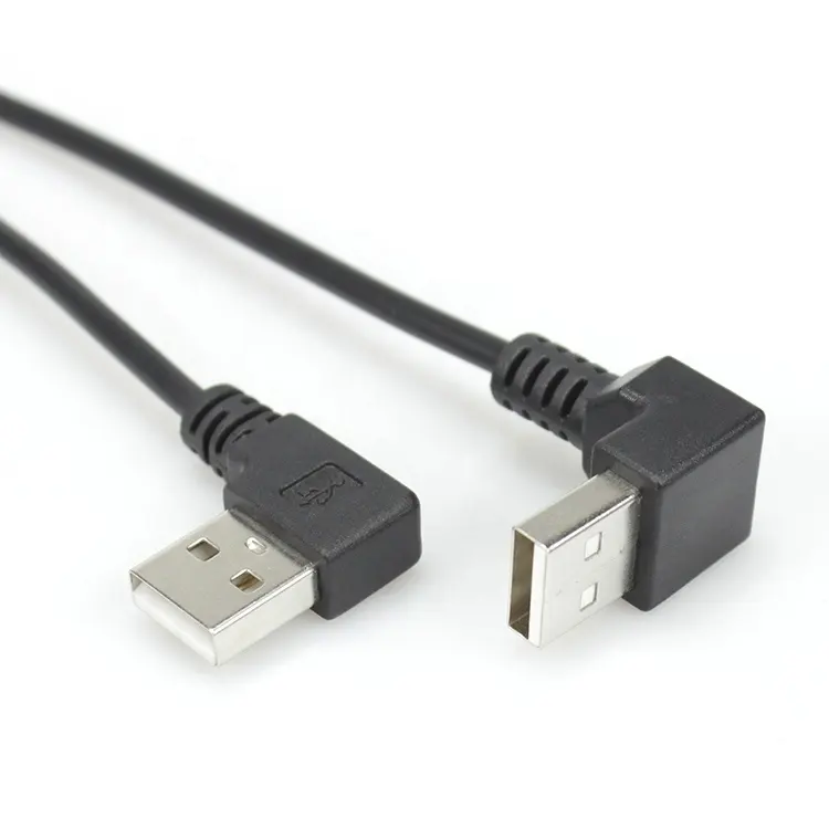 Male Female Usb Custom USB A 2.0 Male To Female Charging Cable DOWN UP Angle 90 Degrees Right Left Usb Cord