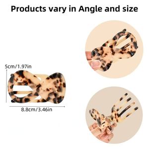 Jepit Rambut Bentuk Angka Delapan Desain Flat dari Asetat, Oval Berongga, Gaya Segar, Jepit Rambut Modis Berkualitas Tinggi - Product Image 2