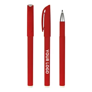 Canetas de gel de tinta coloridas para escritório, canetas de cor sólida 0.5mm com logotipo personalizado impresso